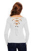 White Lace Up Back Detail Sweater