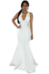 White Mesh Back Accent Mermaid Dress