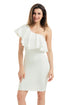 White One Shoulder Party Cocktail Mini Dress