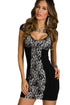 White Retro Floral Lace Keyhole Bodycon Mini Dress