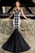White Sequin Lace Applique Mermaid Party Dress