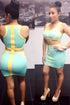 Yellow Stripes Textured Blue Mini Dress