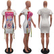 Cartoon Shirt Dress With Ruffle Sleeve #White #Round Neck #Ruffle Sleeve SA-BLL282504-2 Fashion Dresses and Mini Dresses by Sexy Affordable Clothing