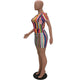 Colorful Print Stripe Slim Dress #Stripe #Print SA-BLL282592 Fashion Dresses and Mini Dresses by Sexy Affordable Clothing