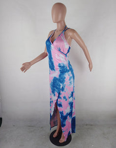 Asymmetric Hem Open Back Tie Dye Maxi Dress #Straps #Asymmetric SA-BLL51464 Fashion Dresses and Maxi Dresses by Sexy Affordable Clothing