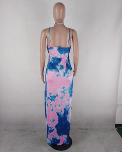 Asymmetric Hem Open Back Tie Dye Maxi Dress #Straps #Asymmetric SA-BLL51464 Fashion Dresses and Maxi Dresses by Sexy Affordable Clothing