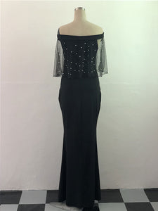 Off Shoulder Black Beaded Evening Dress #Off Shoulder #Beaded #Mermaid SA-BLL51442 Fashion Dresses and Evening Dress by Sexy Affordable Clothing