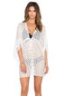 Lace Hollow Out V Neck Beach Mini Dress