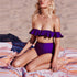 New Purple Off Shoulder Flounce Bikinis #Purple