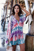 Deep V-Neck Printed Beach Dress
