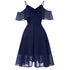 Strapped Flowy Shoulder Chiffon Dress #Lace #Straps