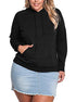 Plus Size Hoodies For Women Crewneck Sweatshirt Long Sleeve With Pocket Pullover Hooded Sweatshirt Jumper