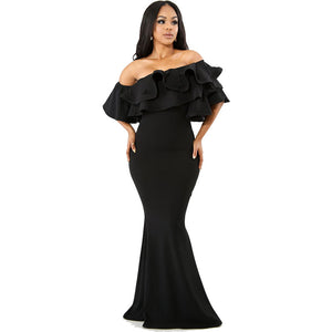 Ruffles One Shoulder Maxi Evening Dress #Ruffles #One Shoulder SA-BLL51471-2 Fashion Dresses and Evening Dress by Sexy Affordable Clothing