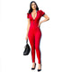 High Collar Zipped Up Jumpsuit With Contrast Trim #Jumpsuit #Short Sleeve #High Collar #Zipper SA-BLL55435-1 Women's Clothes and Jumpsuits & Rompers by Sexy Affordable Clothing
