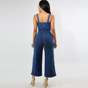 Wide Straps Denim Jumpsuit #Jumpsuit #Sling SA-BLL55428-2 Women's Clothes and Jumpsuits & Rompers by Sexy Affordable Clothing