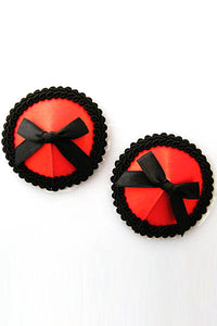 Round and Black Bow Nipple Covers  SA-BLL9735 Accessories and Nipple Covers by Sexy Affordable Clothing