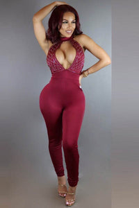 Red Backless Jumpsuits  SA-BLL55258-1 Women's Clothes and Jumpsuits & Rompers by Sexy Affordable Clothing