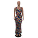 Casual Grid Floor Length Dress #Sleeveless #Printed #Floor Length SA-BLL51296 Fashion Dresses and Maxi Dresses by Sexy Affordable Clothing