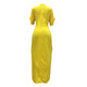 Leisure Round Neck Pocket Design Floor Length Dress #Round Neck #Half Sleeve #Pocket SA-BLL51388-2 Fashion Dresses and Maxi Dresses by Sexy Affordable Clothing