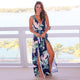 Ivory Leaf Printed Maxi Dress #Maxi Dress #Blue SA-BLL5012-1 Fashion Dresses and Maxi Dresses by Sexy Affordable Clothing