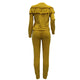 Women Ruffles Patchwork Casual Pant And Top #Yellow #Two Piece SA-BLL28052-2 Sexy Clubwear and Pant Sets by Sexy Affordable Clothing