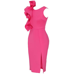 Ruffle Ruffle Spaghetti Strap Falbala Appliques Dress #Plus Size #Sleeveless #Ruffles SA-BLL36036 Fashion Dresses and Midi Dress by Sexy Affordable Clothing