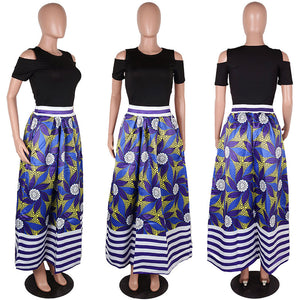 African Print Short Sleeve Blouse and Long Skirt #Short Sleeve #Two Piece #Print #Dashiki #African SA-BLL2432-7 Sexy Clubwear and Skirt Sets by Sexy Affordable Clothing