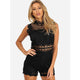 Women's Juniors Black Sexy Crochet Sleeveless Romper #Romper #Black SA-BLL55360 Women's Clothes and Jumpsuits & Rompers by Sexy Affordable Clothing