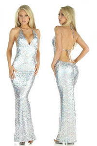 Evening dress in shades of silver material  SA-BLL5098 Fashion Dresses and Maxi Dresses by Sexy Affordable Clothing