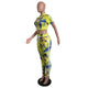Casual Hooded Collar Floral Printed Two-Piece Pants Set #Short Sleeve #Two Piece #Hooded #Print SA-BLL282449-2 Sexy Clubwear and Pant Sets by Sexy Affordable Clothing