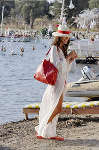 Sexy Vacation Beach Long Dress #White #Cardigan #Button #Lantern Sleeve SA-BLL3707-2 Sexy Swimwear and Cover-Ups & Beach Dresses by Sexy Affordable Clothing