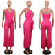 Straps Halter Women's Wide Leg Jumpsuits #Straps #Rose #Deep-V SA-BLL55514-1 Women's Clothes and Jumpsuits & Rompers by Sexy Affordable Clothing