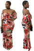 Sublimation Slash Shoulder Maxi Dress