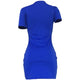 Blue Print Letter Dress #Blue #Short Sleeve #Round Neck #Print SA-BLL282587 Fashion Dresses and Mini Dresses by Sexy Affordable Clothing