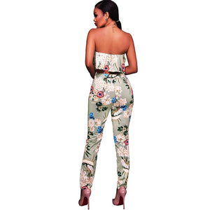Kalifa Sage Green Multi-Color Floral Print Two Piece Set #Pant Sets SA-BLL2032-3 Sexy Clubwear and Pant Sets by Sexy Affordable Clothing
