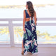 Ivory Leaf Printed Maxi Dress #Maxi Dress #Blue SA-BLL5012-1 Fashion Dresses and Maxi Dresses by Sexy Affordable Clothing