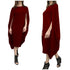 Autumn Bat Sleeve Midi Dress #Midi Dress #Red