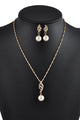 Crystal Pearl Necklace Earrings  SA-BLTY077 Accessories and Necklace by Sexy Affordable Clothing