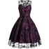 Floral Tulle Sleeveless Vintage Dress #Red #Purple