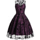 Floral Tulle Sleeveless Vintage Dress #Red #Purple SA-BLL36188-1 Fashion Dresses and Skater & Vintage Dresses by Sexy Affordable Clothing