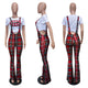 Plaid Printed Sling Jumpsuit With Wide Leg #Sling #Printed SA-BLL55571 Women's Clothes and Jumpsuits & Rompers by Sexy Affordable Clothing