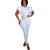 Pure White Flounced Slim Jumpsuit With Short Sleeve #Jumpsuit #Short Sleeve SA-BLL55449 Women's Clothes and Jumpsuits & Rompers by Sexy Affordable Clothing