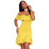Chandra Yellow Ruffle Dress #Bodycon Dress #Yellow #Ruffle Dress