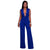 Sabella Royal Blue Plunging V-Neck Jumpsuit #Blue SA-BLL55335-1 Women's Clothes and Jumpsuits & Rompers by Sexy Affordable Clothing