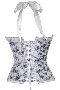 Blue Flower Printed Sexy Corset  SA-BLL42692-1 Sexy Lingerie and Corsets and Garters by Sexy Affordable Clothing