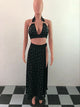 Sexy Clubbing Beaded Halter Top w/ High Cut Skirt #Halter #Split #Beaded SA-BLL2071-1 Sexy Clubwear and Skirt Sets by Sexy Affordable Clothing
