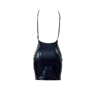 2018 Hot Sexy Halter Backless Black Leather Dress #Black SA-BLL28170 Fashion Dresses and Mini Dresses by Sexy Affordable Clothing
