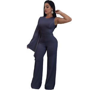 One Shoulder Plain Jumpsuit #One Shoulder SA-BLL55387-1 Women's Clothes and Jumpsuits & Rompers by Sexy Affordable Clothing