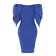 Falbala Appliques Bodycon Banquet Elegant Midi Dress #Blue #Plus Size #Sleeveless #Ruffles SA-BLL36031 Fashion Dresses and Midi Dress by Sexy Affordable Clothing