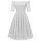 Off Shoulder Lace A-Line Dress With Half Sleeves #Lace #White #Off Shoulder #A-Line #Half Sleeves SA-BLL36133-1 Fashion Dresses and Midi Dress by Sexy Affordable Clothing